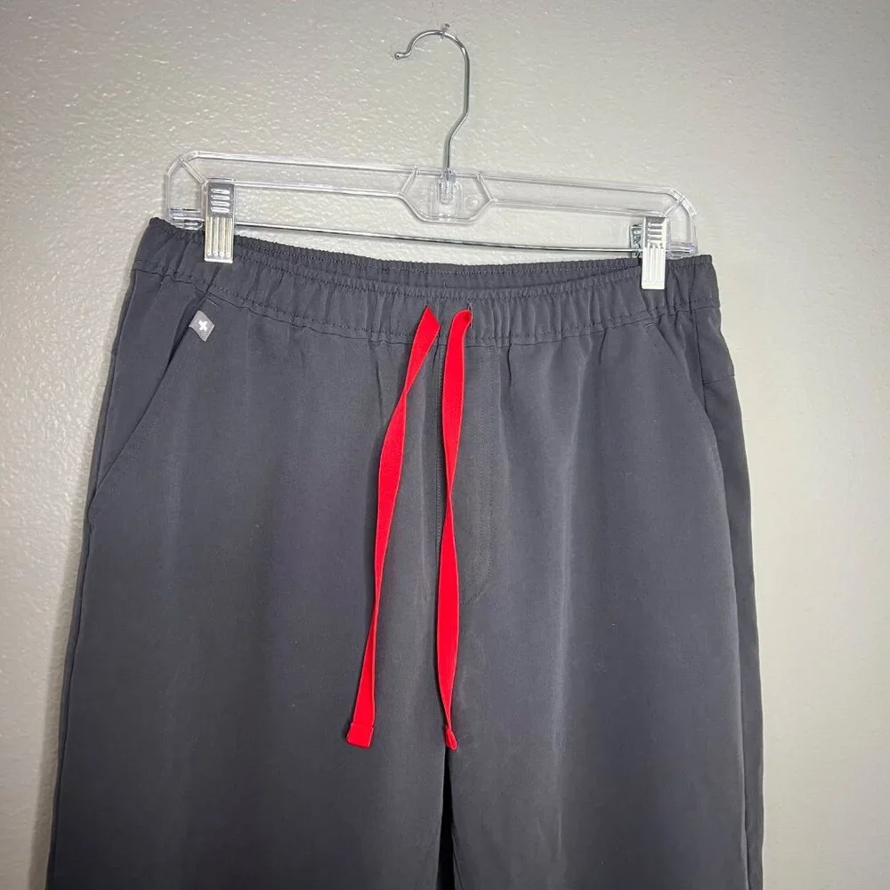 FIGS Tansent Jogger Scrub Pant Mens M/S Medium Short Gray Red‎